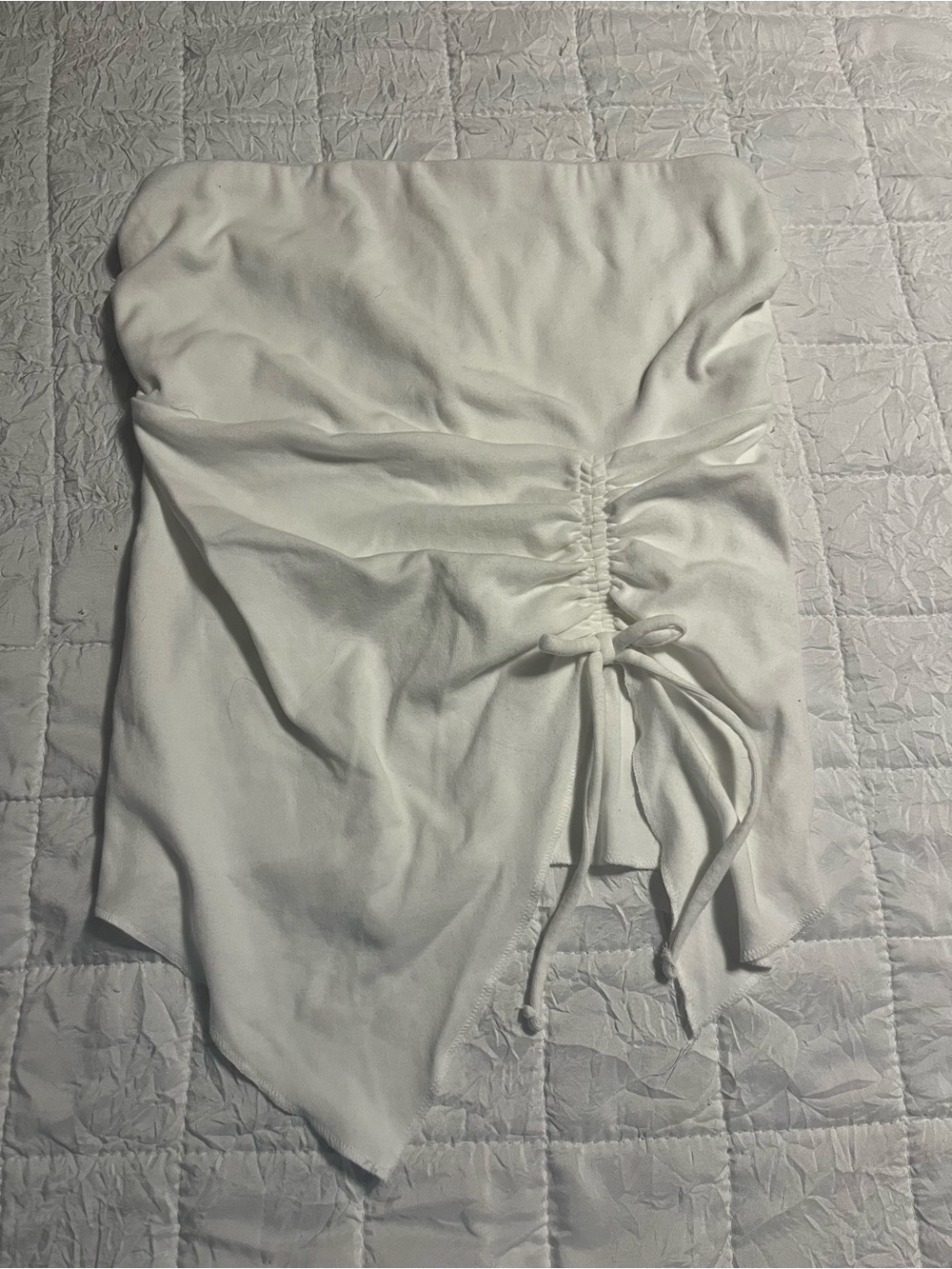 wild fable White Strapless Ruched Side Tie Top